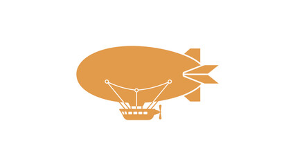 Minimalist Orange Zeppelin Airship Icon © Izzudin