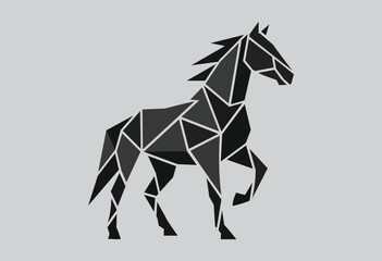 Fototapeta premium Geometric horse silhouette, abstract modern design. Vector illustration of a horse on white background.
