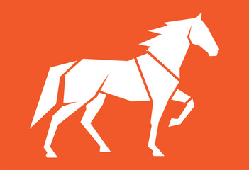 Obraz premium Geometric horse silhouette, abstract modern design. Vector illustration of a horse on white background.