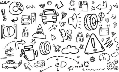 Naklejka premium Car-Service-and-Dashboard