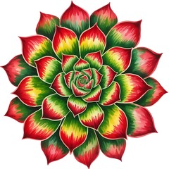 Fototapeta premium vibrant watercolor succulent bloom Illustration, Detailed Petal Layers