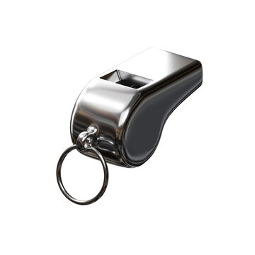 3d icon chrome metallic whistle