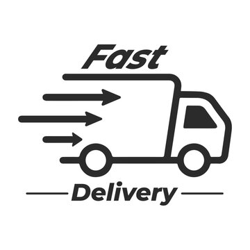 Fast delivery icon design for e-commerce, logistics and delivery services. Symbol of highlight quick shipping, express service, and efficient delivery. Vector illustration.
