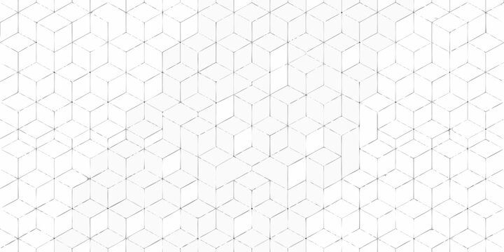 Isometric cube grid pattern a minimalist white and gray background