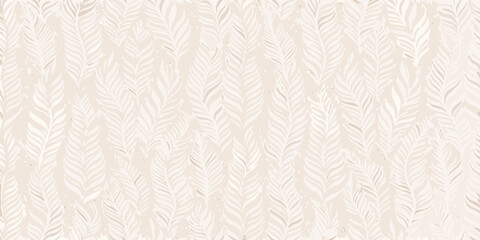 Fototapeta premium Subtle beige leaf pattern creates a soft textured background design