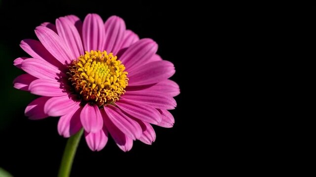 A radiant pink zinnia blossom in full bloom