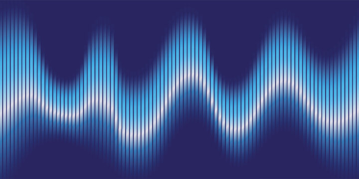 Vibrant blue wave lines radiating pulse effects over a rich purple background, sleek neon abstract design, dynamic modern backdrop