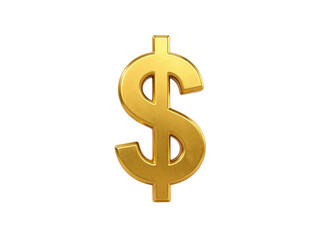 Fototapeta premium A shiny golden dollar sign on a clean white background