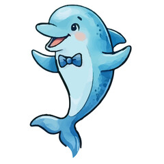 Naklejka premium Cute cartoon animals playing with a ball in a fun ocean scene
