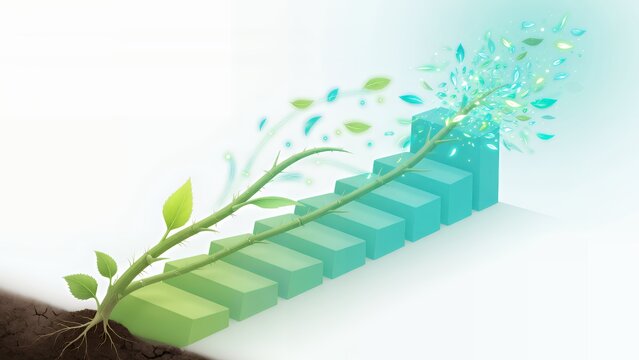 困難を乗り越えて飛躍的な成長を遂げるビジネスのコンセプトイラスト