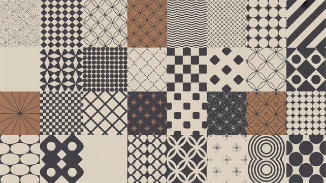 Collection of various geometric and abstract patterns for design