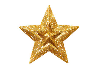 Obraz premium A festive Christmas decoration featuring a gold star hanging from a greenery wreath