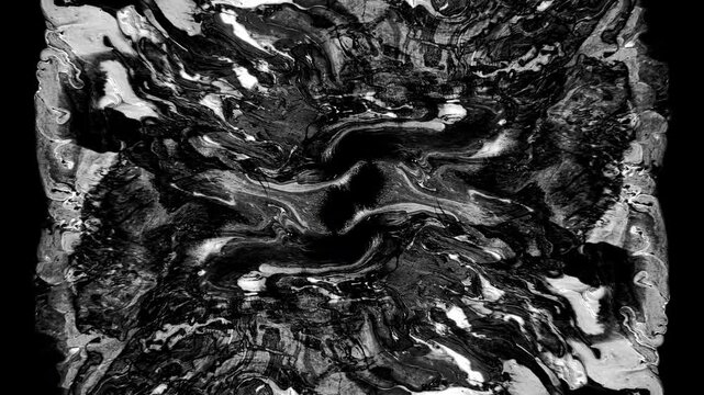 Black ink abstract background artistic flow splatter spots spills from bottom white paper beautiful reveal dripping streaks spread fluid ink alpha matte isolated watercolor ink drops transition