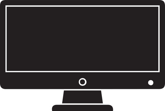 Computer Monitor Icon Screen Display and Desktop Device Symbol