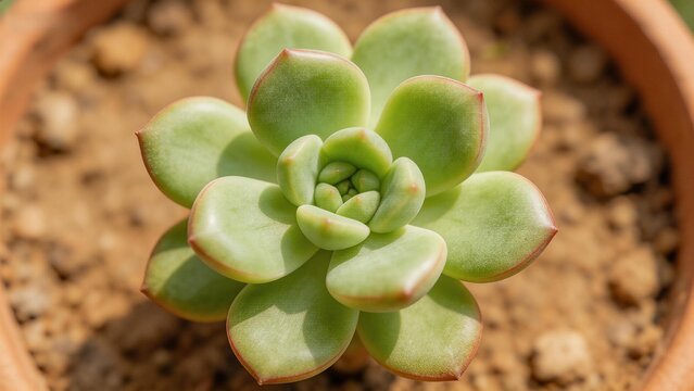 Green succulent plant in pot