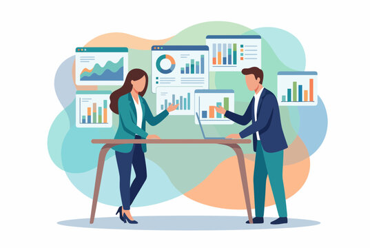Business Team Analyzing Data and Financial Charts for Strategy
