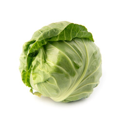 Obraz premium green cabbage isolated on white background