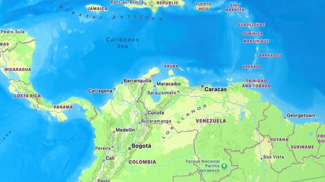 Venezuela and south American countries map