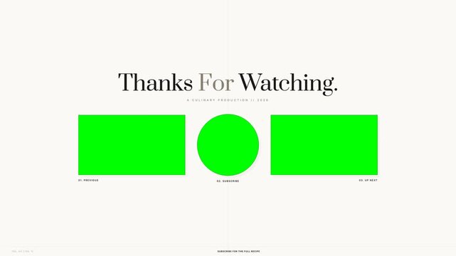 Food Vlog End Screen Green Template