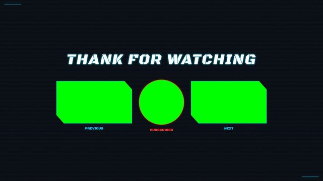 Gaming Channel End Screen Green Template