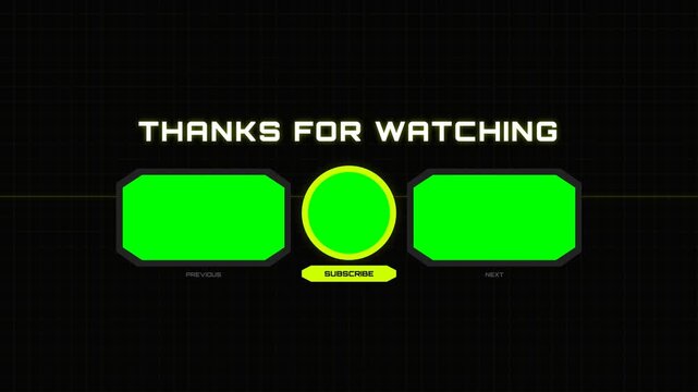 Gaming Channel End Screen Green Template