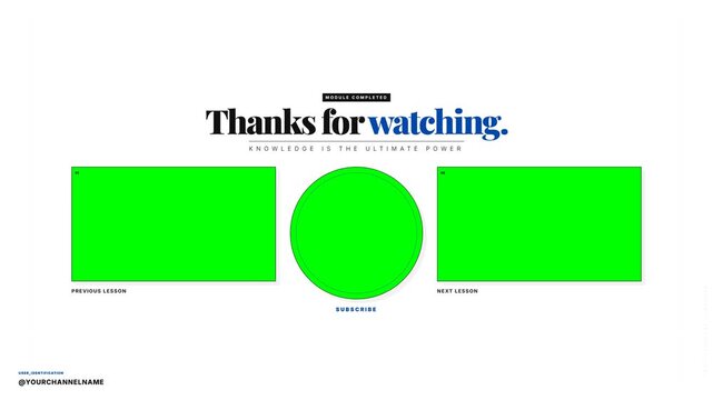 Education Channel End Screen Green Template