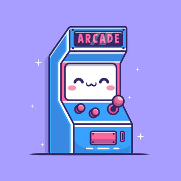 Cute Arcade Machine Game Cartoon