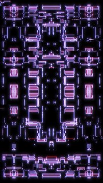 Abstract Cyberpunk Technical UI Dashboard Frame with Glowing Red Scanlines and Pixel Data. Perfectly optimized for mobile phone wallpapers, social media story backgrounds, gaming stream overlays.
