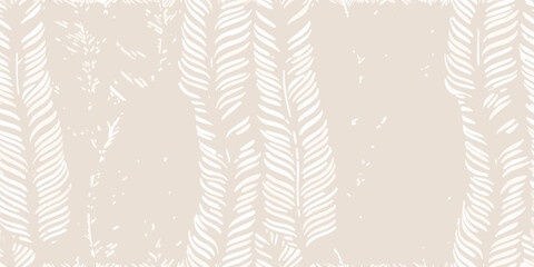 Subtle beige and white feather like pattern covering a neutral backdrop © Mitali