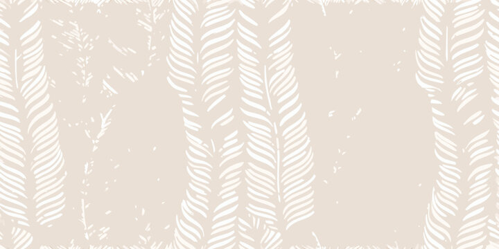 Subtle beige and white feather like pattern covering a neutral backdrop