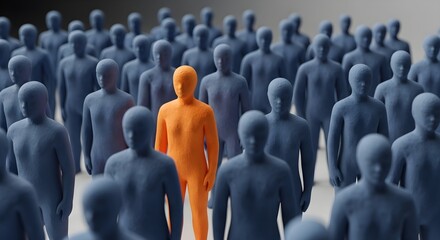 Obraz premium Standing Out From The Crowd A Unique Figure Amidst Many