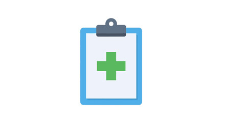 Fototapeta premium Medical Clipboard Icon Depicting Healthcare, Wellness, and First Aid Concepts on White Backdrop