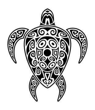 Polynesian Maori Turtle Tribal Tattoo PNG Transparent Background Sea Turtle Symbol Ornament