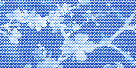 Abstract dotted pattern resembling a reindeer silhouette in shades of blue © Roni