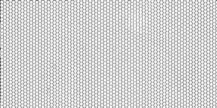 Close up of a gray hexagonal grid pattern resembling netting