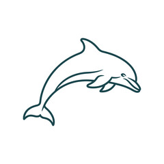 Obraz premium Graceful outline of a leaping dolphin in motion