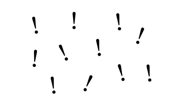 Exclamation Mark animation on transparent Background warning alert ,and Rectangle Border animation with alpha channel in 4k.
