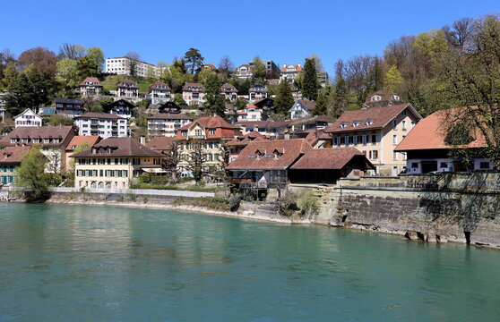 H&auml;user am Ufer der Aare in Bern