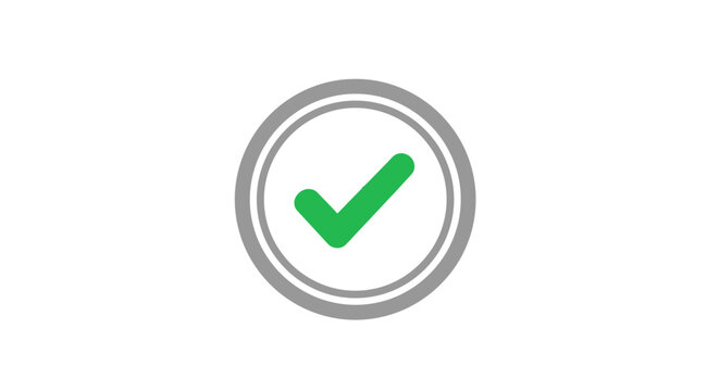 A symbolic green checkmark inside a circle representing success or completion concisely
