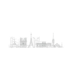 Obraz premium Paris City Skyline with Famous Landmarks.
