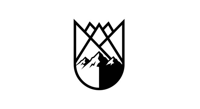 Abstract mountain peak graphic design for logos and decorative purposes