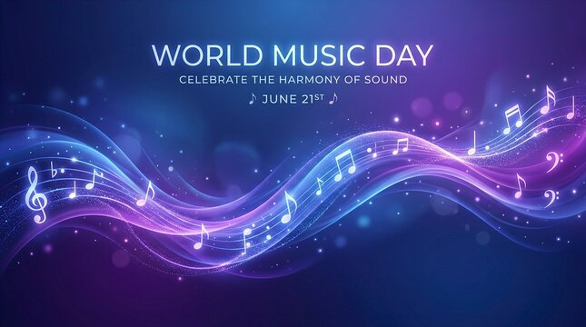 Vibrant World Music Day Poster with Instruments and Sound Elements