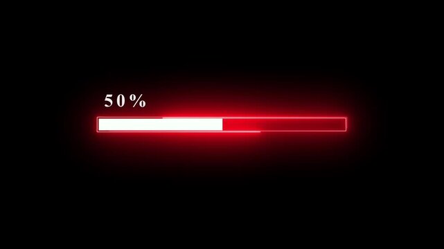 Red Loading Bar on Black Background Displaying 75 Percent and 74 6 Completion red loading