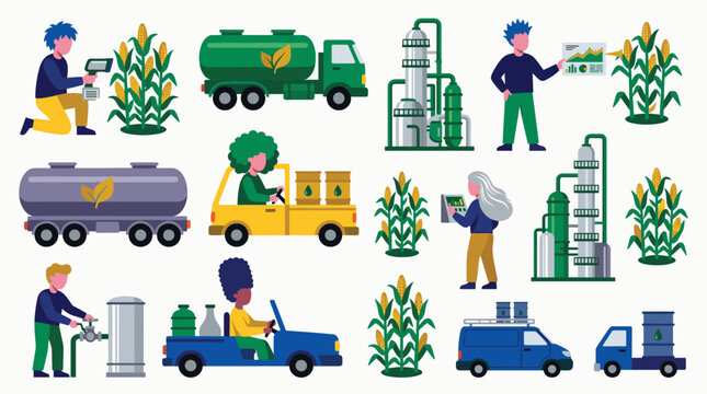 Sustainable agriculture and biofuel production with corn crops and modern technology