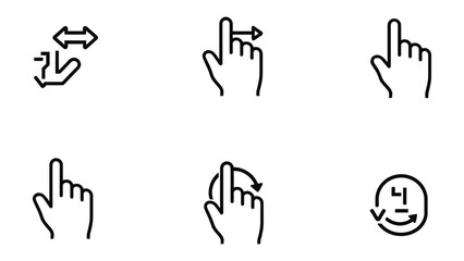 Fototapeta premium Hand Gesture Symbols: a minimalist collection of hand gesture symbols, perfect for digital interfaces. showcasing the intuitive nature of touch and interaction, the image represents ease of use.