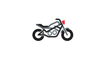 Obraz premium Minimalist Motorcycle Illustration on White Background, Clean and Modern Graphic Design