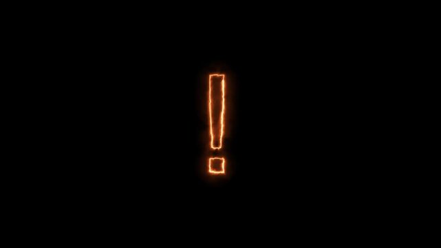 Exclamation Mark animation on transparent Background warning alert ,and Rectangle Border animation with alpha channel in 4k.