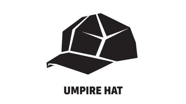 Umpire Hat Solid Icon; Minimalist Vector Illustration of a Professional Baseball Official Cap for Sports Branding, Referee Equipment, and Athletic Apparel Design Concepts