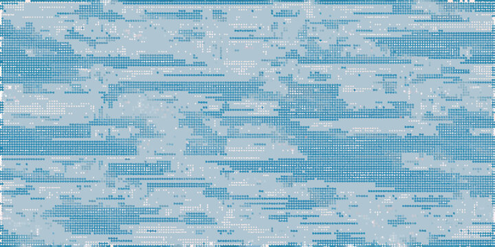 Abstract digital camouflage pattern with a cool blue color scheme