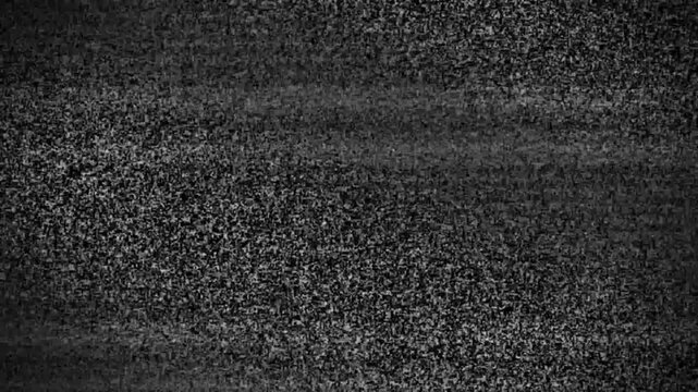 4K Television no signal screen with static noise and glitch interference